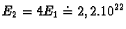 $E_{2} = 4E_{1} \doteq 2,2.10^{22} J$